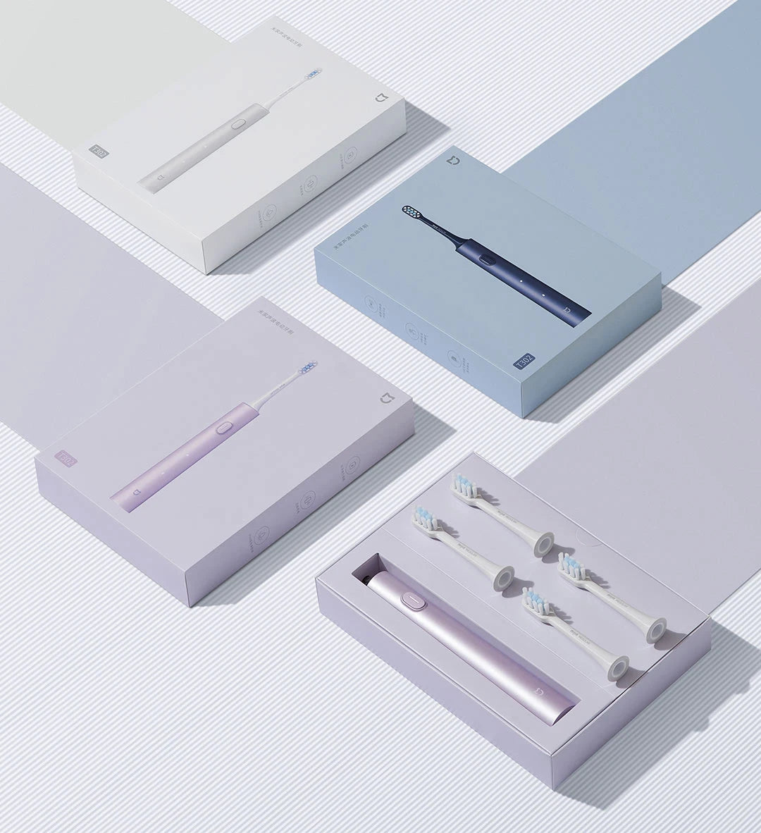 XIAOMI MIJIA T302 Spazzolino Elettrico Sonico, 4 Testine, IPX8 Impermeabile, Ricarica Wireless a 360°, 4 Modalità di Pulizia, 3 Colori Disponibili