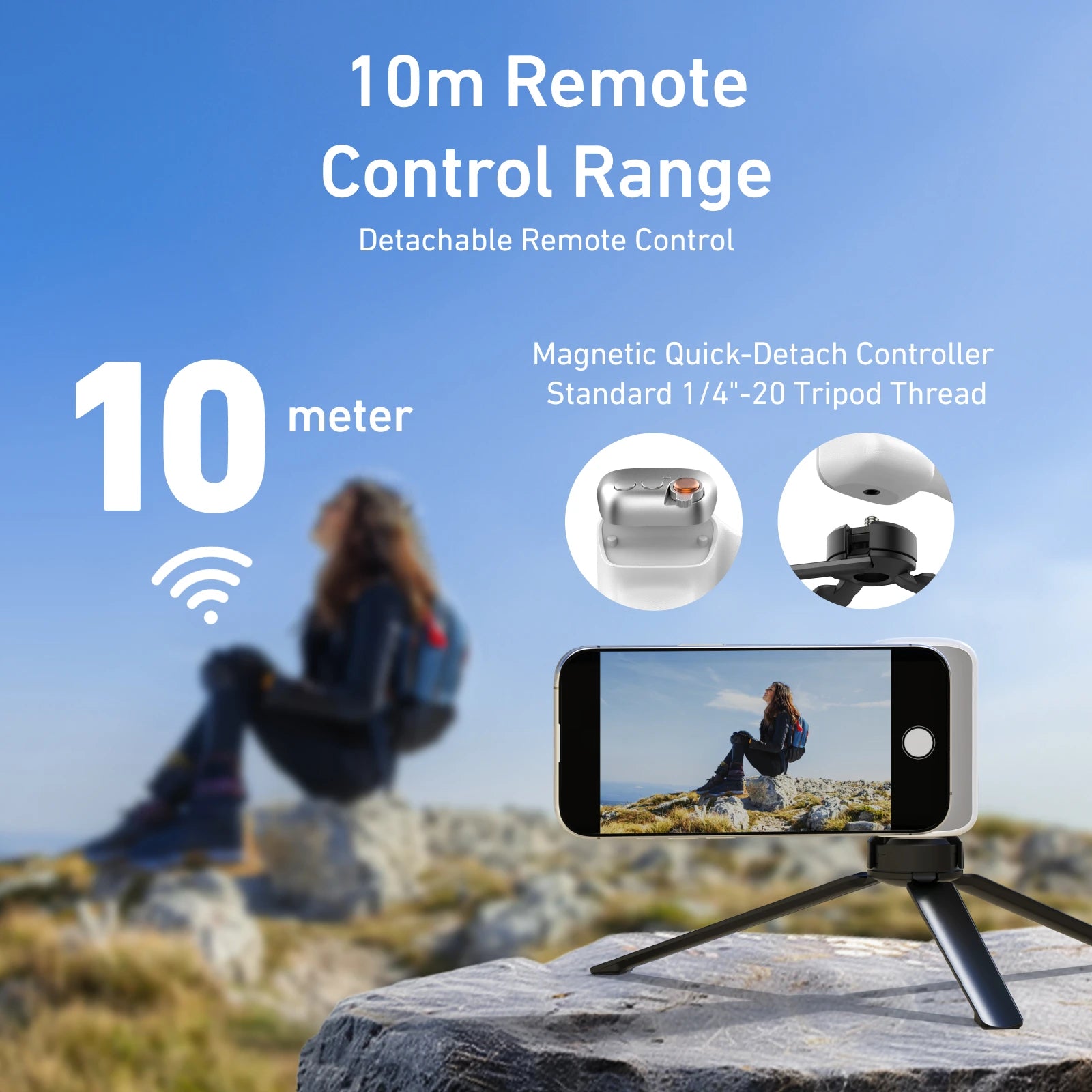 Supporto magnetico per telefono TELESIN Camera Grip con ausilio per riprese e telecomando per dispositivi iPhone e Android