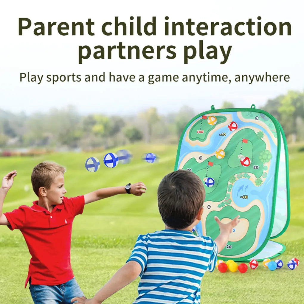 Gioco da golf per bambini: set di tappetini per chipping con bersaglio per freccette, mazza da golf, palline adesive, allenamento all'aperto e set di giocattoli