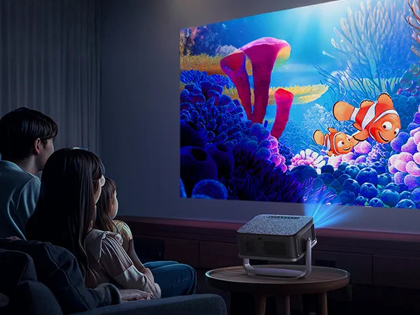 XIWBSY T08 Projector – 35,000 Lumens Daylight Projection, Android 12.0 Smart System, 8K Decode, Autofocus, 2025 Edition
