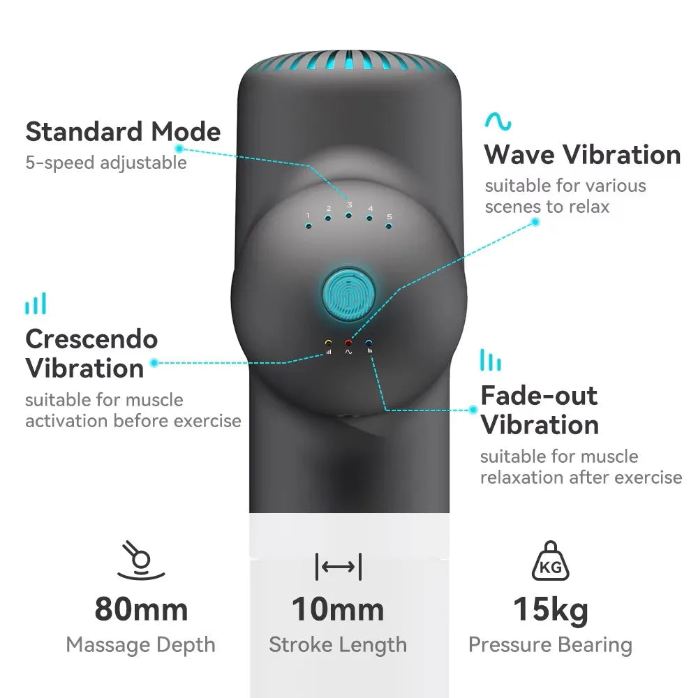 Pistola Massaggiante Booster Lightsaber - Massaggiatore a Percussione Smart-Hit per Recupero Muscolare Profondo