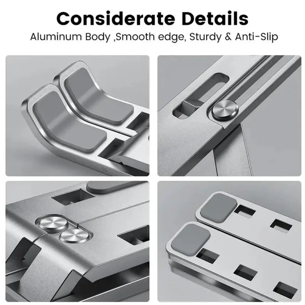 Supporto portatile in alluminio per laptop - Supporto pieghevole per notebook per MacBook, PC e altro