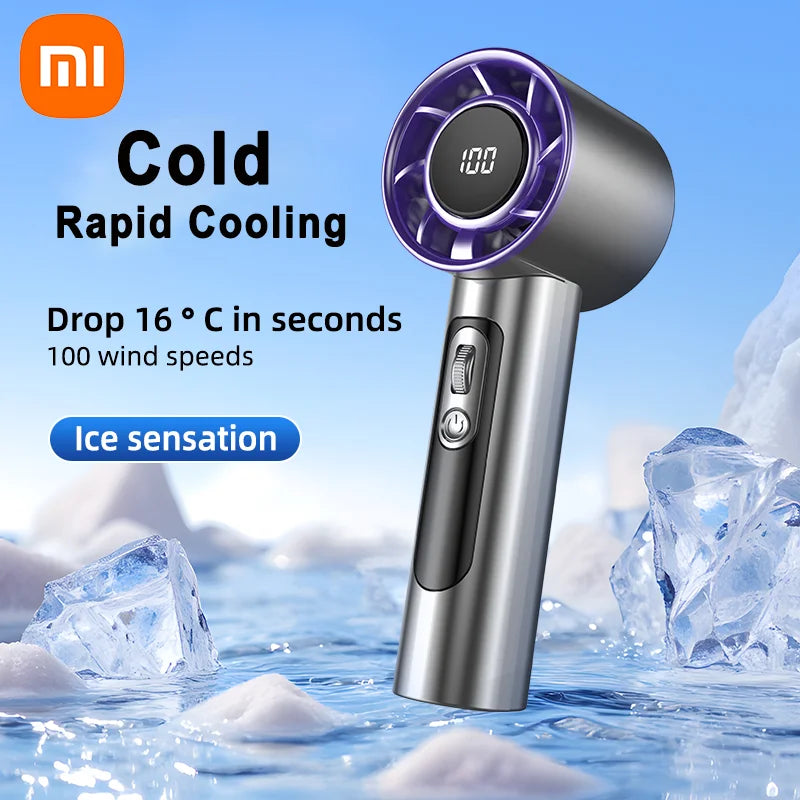 Ventilatore portatile turbo Xiaomi F08 con display a LED, regolazione a 100 velocità, batteria a lunga durata e ricarica rapida USB