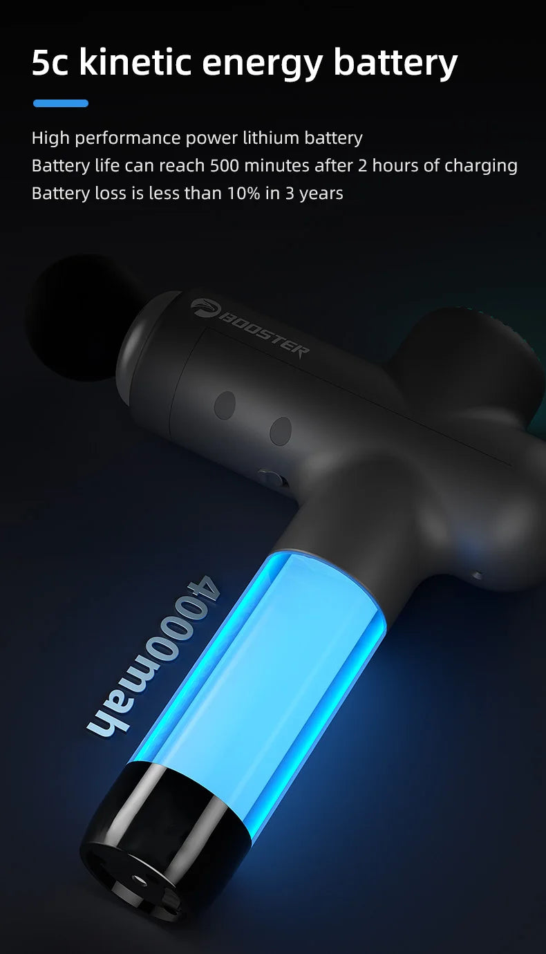 Pistola Massaggiante Booster Lightsaber - Massaggiatore a Percussione Smart-Hit per Recupero Muscolare Profondo