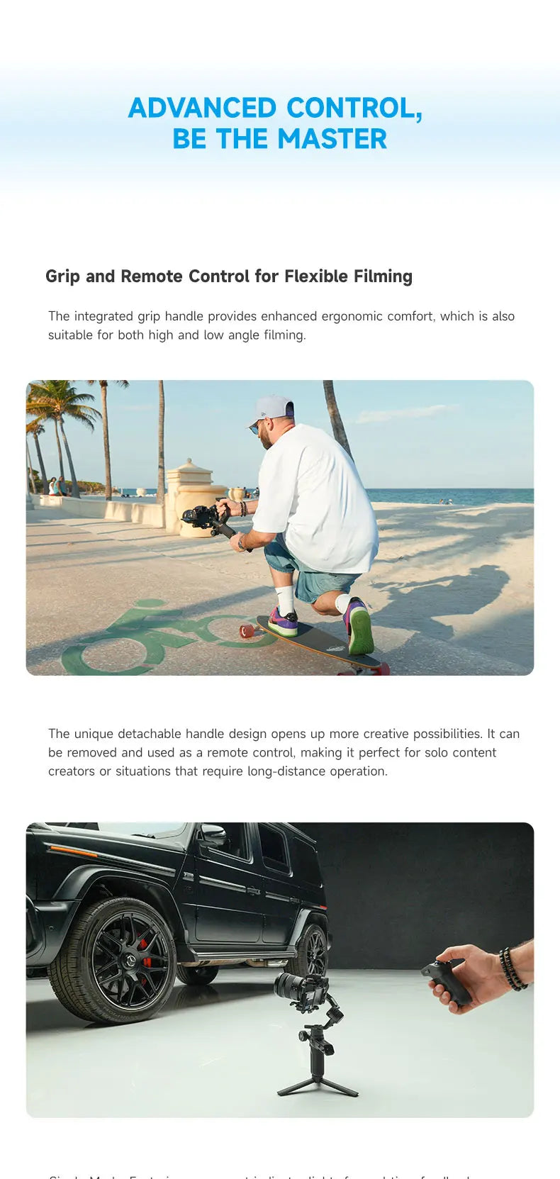 FeiyuTech Stabilizer Mini – Gimbal per smartphone a 3 assi con tracciamento AI, modulo intelligente integrato per fotocamere Mini 3 e Mini 3 Pro