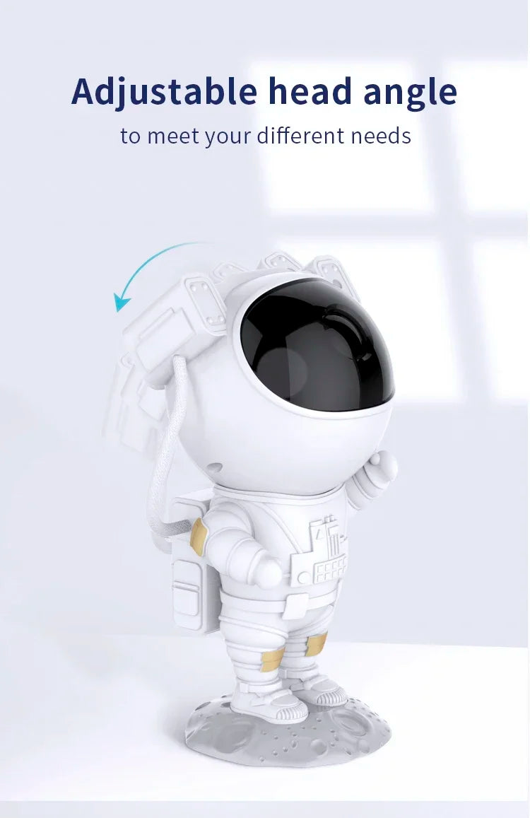 Lampada Spaceman - Proiettore di luce notturna a sette colori con 8 effetti nebulosa, proiezione di stelle con telecomando per uso interno in camera da letto