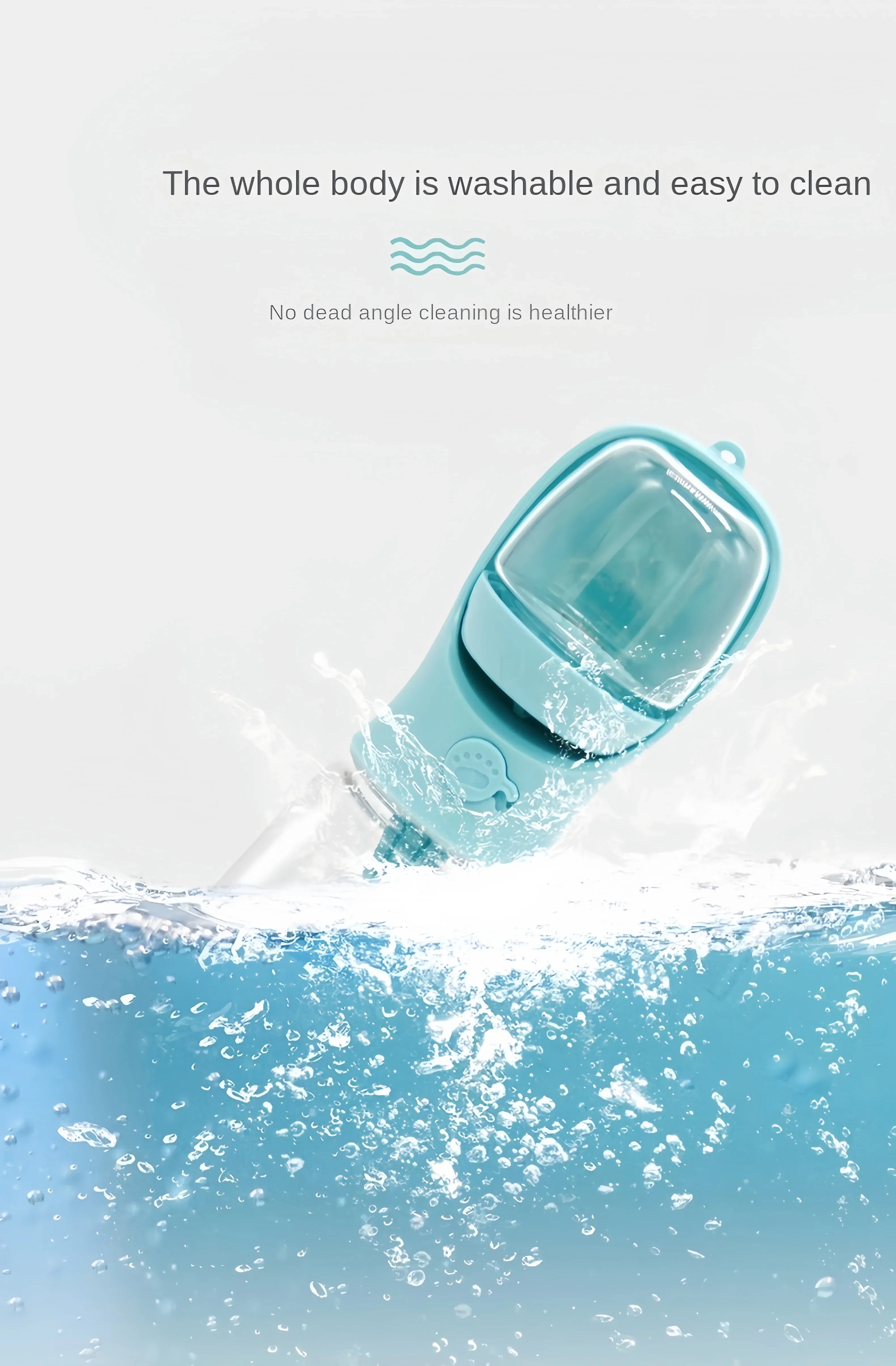 Borraccia Portatile Pet 350ml con Contenitore Cibo e Acqua, Ciotola da Viaggio per Cani e Gatti, Dispenser Antigoccia da Esterno per Cuccioli e Animali di Piccola Taglia