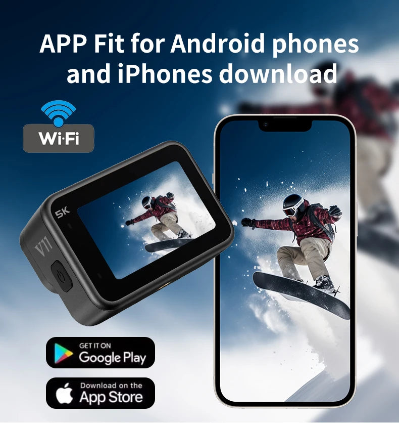 Action Cam VIRAN – Videocamera sportiva Wi-Fi 5K e 4K60FPS con stabilizzatore d'immagine, corpo impermeabile, telecomando, doppio schermo, registratore Pro Drive