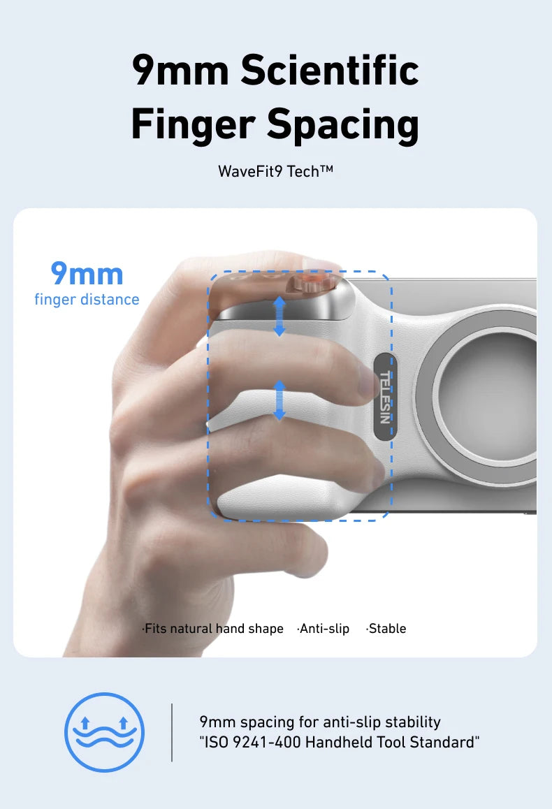 Supporto magnetico per telefono TELESIN Camera Grip con ausilio per riprese e telecomando per dispositivi iPhone e Android
