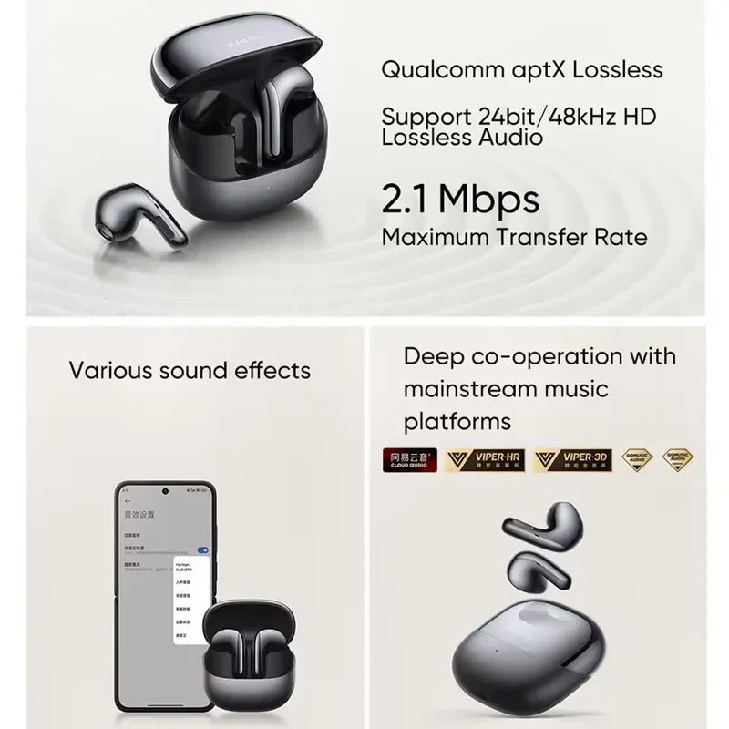 Xiaomi Buds Earphones TWS AI Noise Cancelling | HiFi Wireless Bluetooth with Sound Recording | Original Lossless Audio Headphones