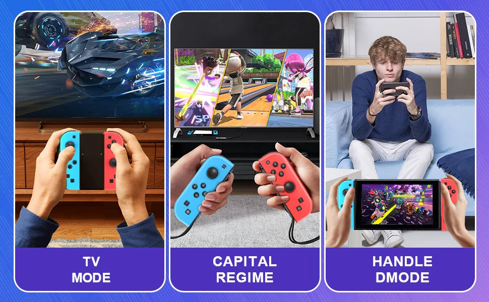 Controller NS Joycons – Gamepad wireless Bluetooth per Switch, vibrazione, turbo, riattivazione, impugnatura da gioco e controllo joystick