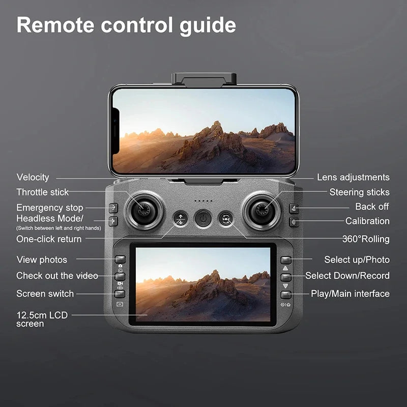 Drone Xiaomi S156 – Telecamera professionale 8K, FPV WiFi 5G, telecomando con schermo, quadricottero per evitare gli ostacoli