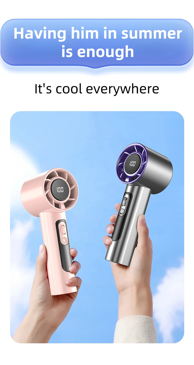 Ventilatore portatile turbo Xiaomi F08 con display a LED, regolazione a 100 velocità, batteria a lunga durata e ricarica rapida USB