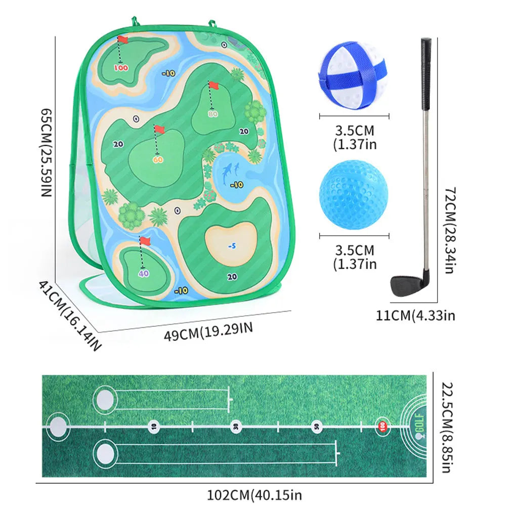 Gioco da golf per bambini: set di tappetini per chipping con bersaglio per freccette, mazza da golf, palline adesive, allenamento all'aperto e set di giocattoli