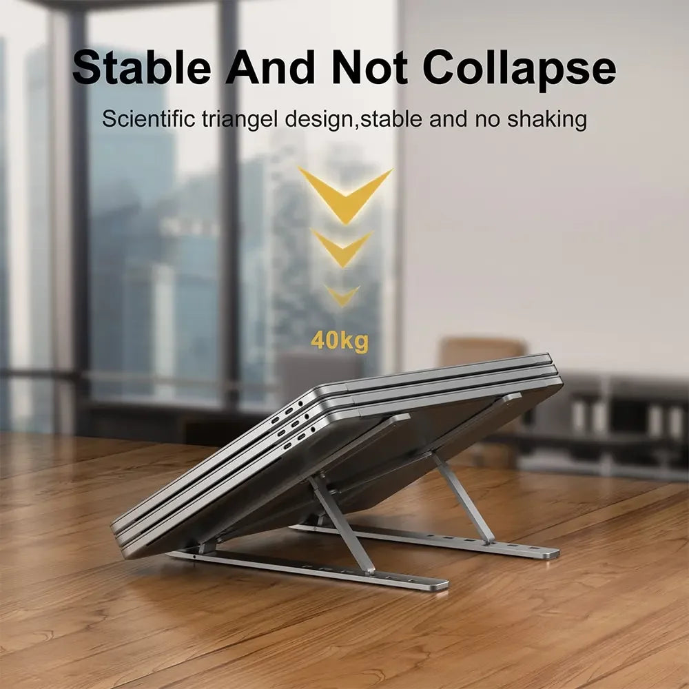 Supporto portatile in alluminio per laptop - Supporto pieghevole per notebook per MacBook, PC e altro