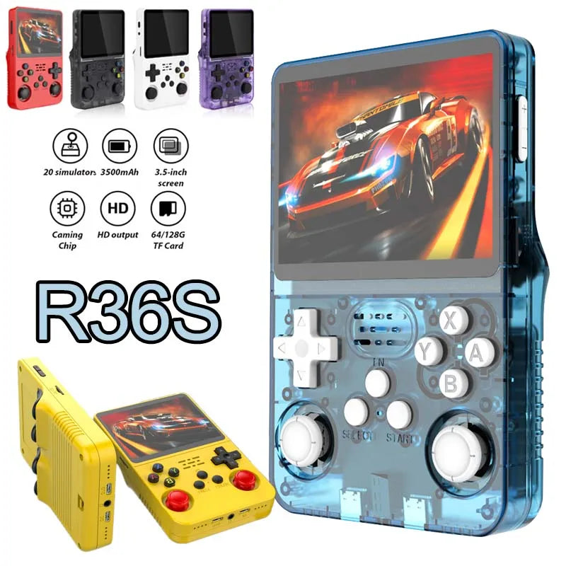 R36S Console Open-Source Retro Handheld, Linux Gaming System with 3.5" IPS Display, Portable Classic Game Player for Kids and Adults