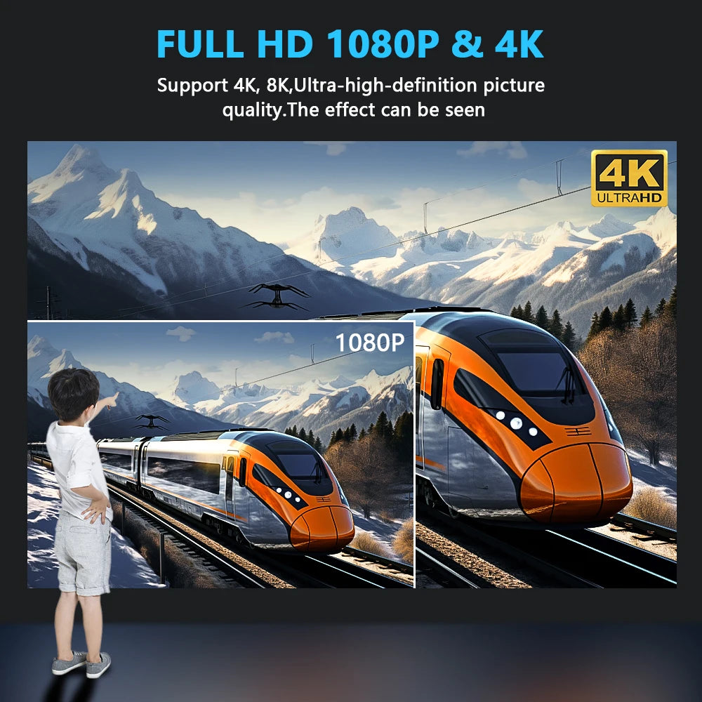 Proiettore XIWBSY – LED Android 4K, 800 ANSI, 25.000 lumen, WiFi 6 e Bluetooth, messa a fuoco automatica e Keystone, sistema video home theater