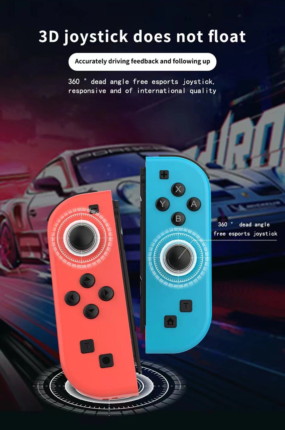 Controller NS Joycons – Gamepad wireless Bluetooth per Switch, vibrazione, turbo, riattivazione, impugnatura da gioco e controllo joystick