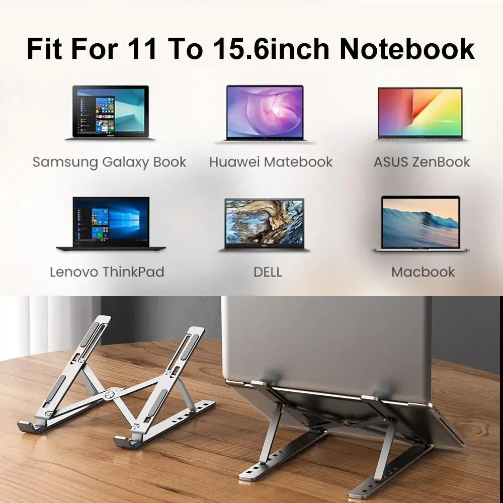 Supporto portatile in alluminio per laptop - Supporto pieghevole per notebook per MacBook, PC e altro