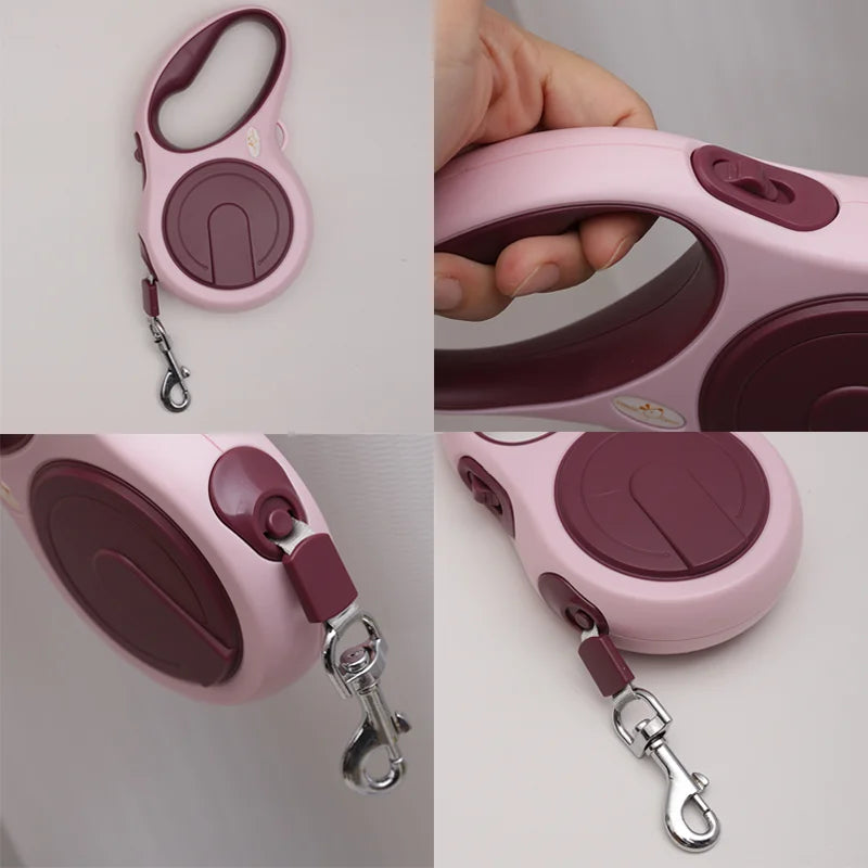 Guinzaglio retrattile per cani – 5 m in nylon resistente, collare automatico durevole per cani e gatti di piccola, media e grande taglia