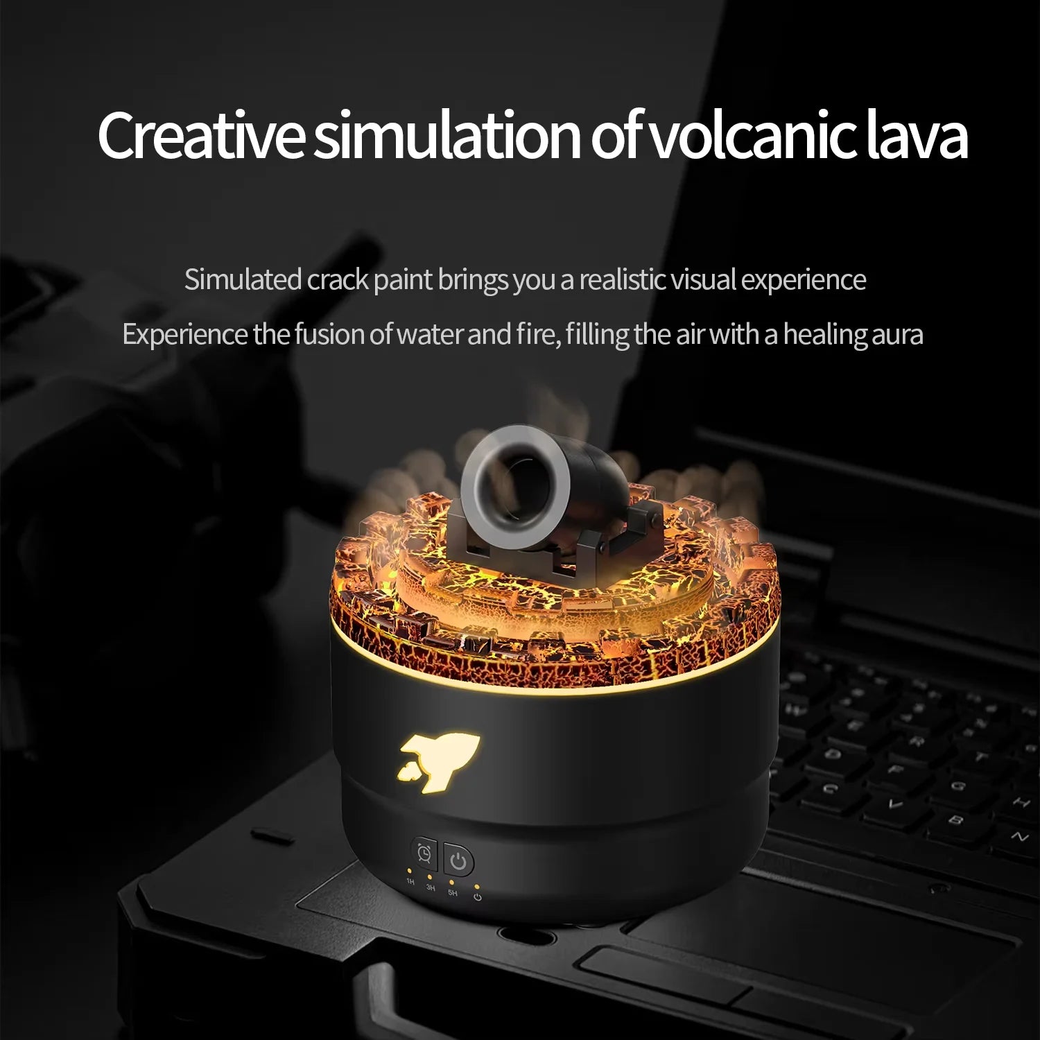 Diffusore di Oli Essenziali Lava Crack – Umidificatore Nebbia Vulcano