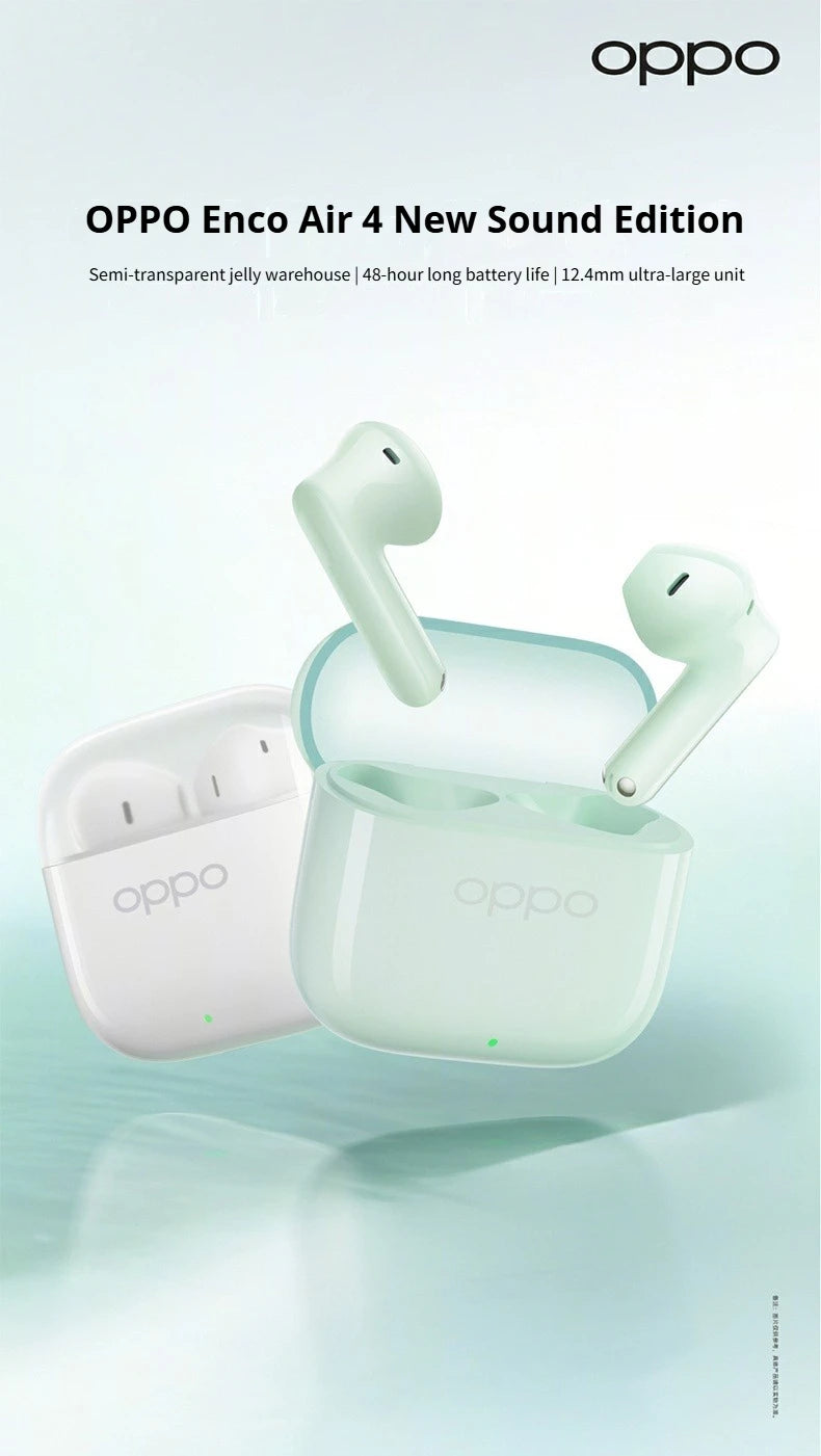 OPPO Enco Air4 – Earphones Wireless Bluetooth 5.4, AI Noise Reduction, IP55 Waterproof, Low Latency, New Sound Version