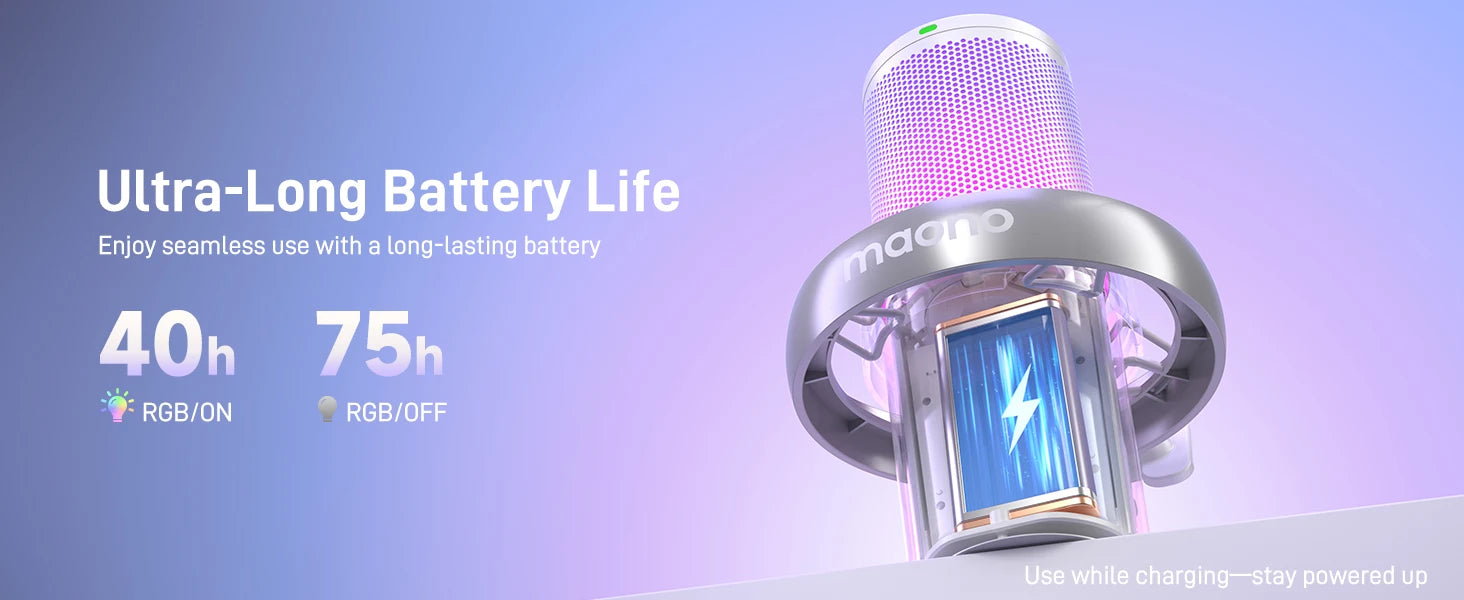Microfono wireless MAONO – Microfono a condensatore USB DM40 con AI Voice Changer, riduzione del rumore, ideale per giochi, streaming, registrazione su PC e laptop