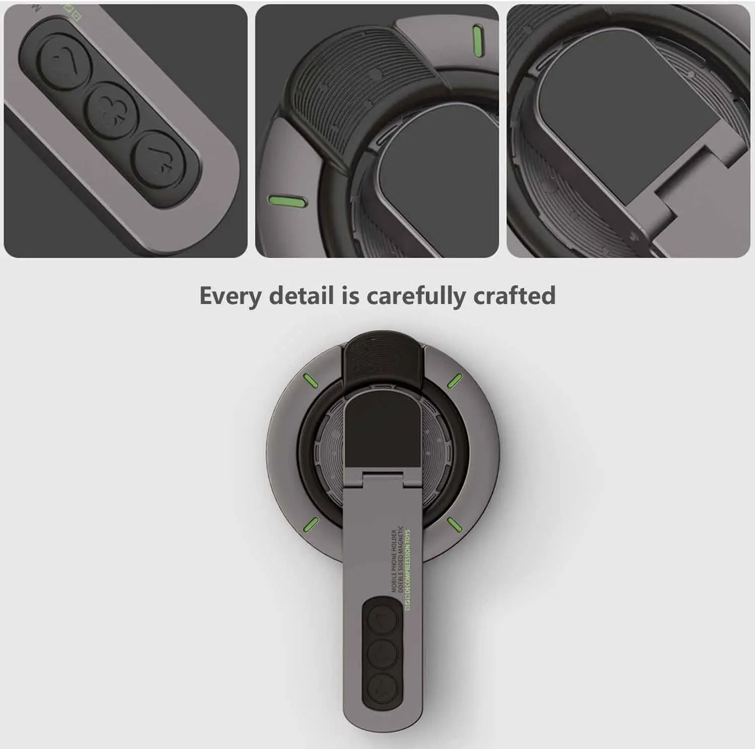 Supporto MagSafe Grip – Supporto ad anello magnetico 3 in 1 e supporto bifacciale per telefono per iPhone 17/16/15/14/13/12 e Android con custodie MagSafe