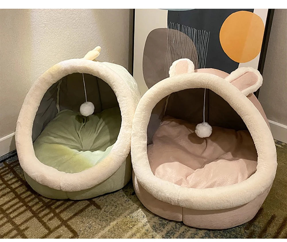 Letto per dormire profondamente – Cuccia pieghevole per animali domestici con motivo a cartoni animati, materassino rimovibile e lavabile per gatti e cani di piccola taglia