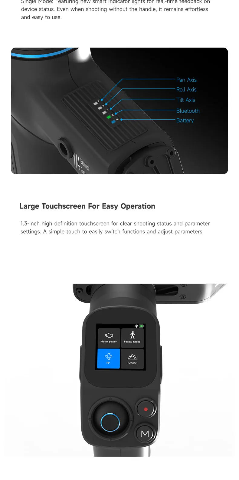 FeiyuTech Stabilizer Mini – Gimbal per smartphone a 3 assi con tracciamento AI, modulo intelligente integrato per fotocamere Mini 3 e Mini 3 Pro