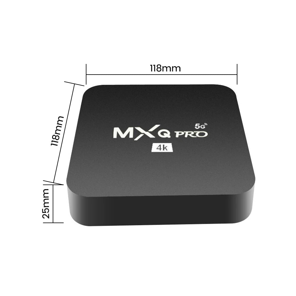 MXQ PRO 4K Android 10 Smart TV Box with RK3228, Dual-Band WiFi, Quad-Core Processor, 3D Video Playback, Home Theater Media Player
