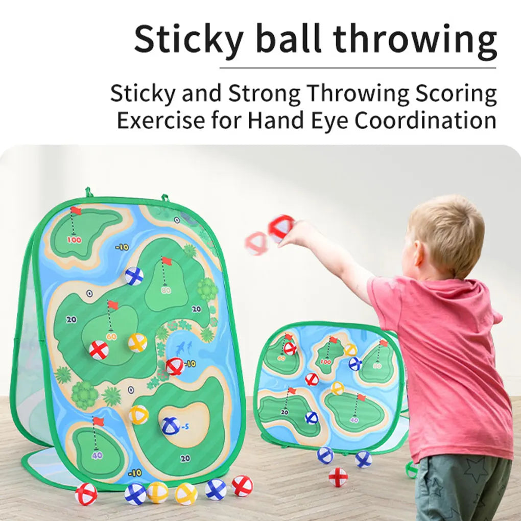 Gioco da golf per bambini: set di tappetini per chipping con bersaglio per freccette, mazza da golf, palline adesive, allenamento all'aperto e set di giocattoli
