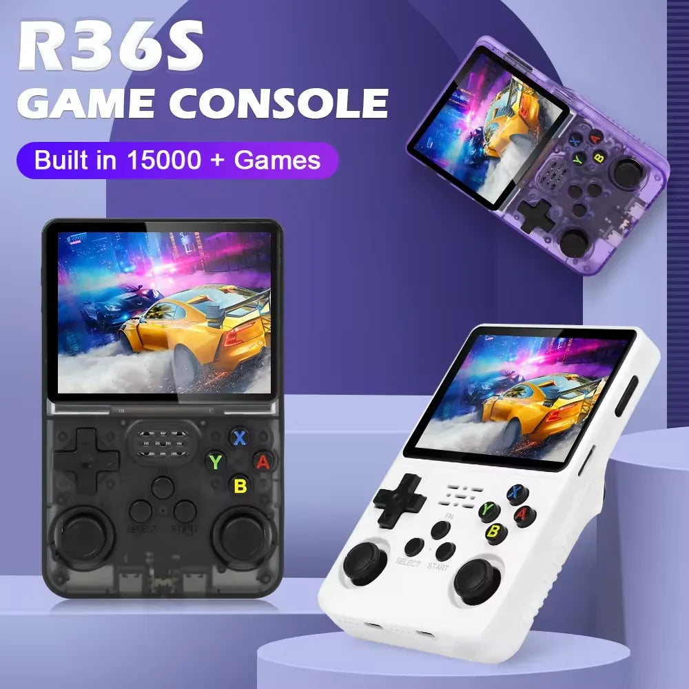 R36S Console Open-Source Retro Handheld, Linux Gaming System with 3.5" IPS Display, Portable Classic Game Player for Kids and Adults