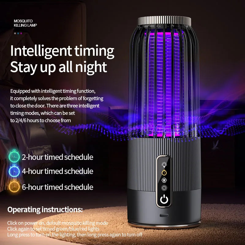 Xiaomi Mosquito Lamp Powerful Electric Killer with Solar USB Charging, Timing Function, Safe Repellent for Infants, Pregnant Women and Outdoor Use