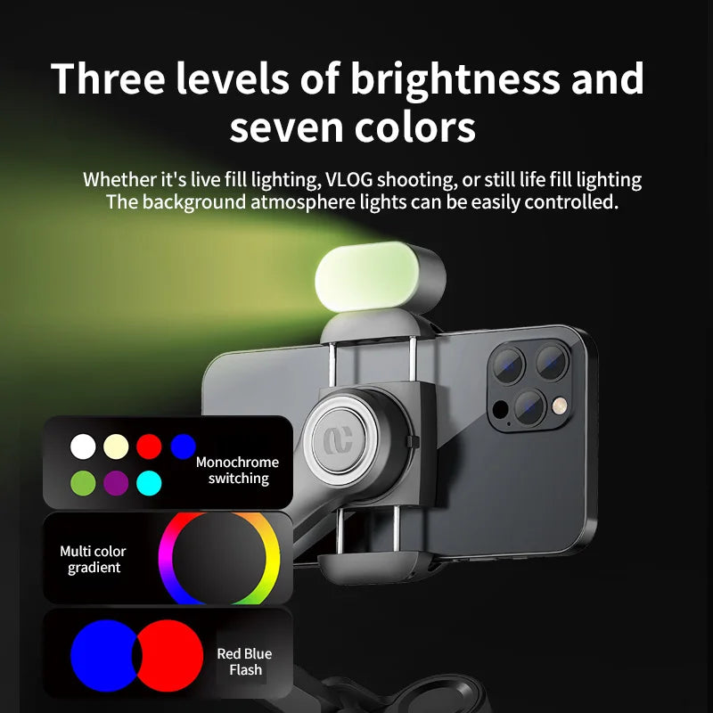 Stabilizzatore cardanico per smartphone – AOCHUAN Supporto portatile a 3 assi con luce di riempimento, tracciamento del viso e modalità vlogging per iPhone e Android (Smart XE)