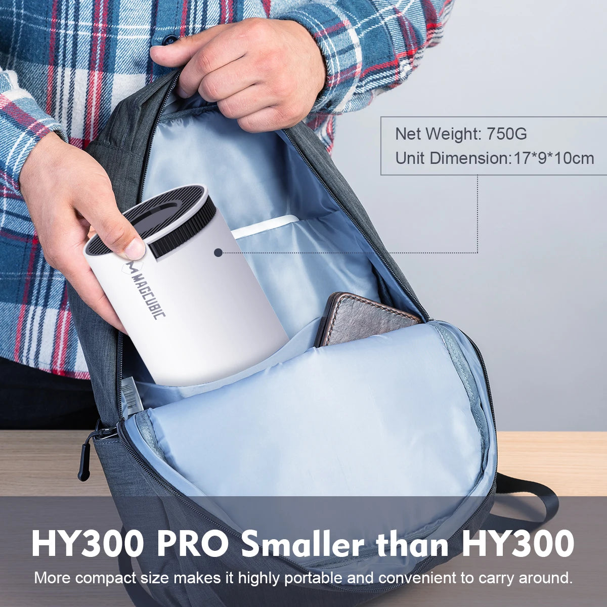 Proiettore Magcubic HY300 Pro 4K LED – Cinema per la casa e l'esterno – Android 11, Dual WiFi6, BT 5.0, 260 lumen ANSI, 1080P