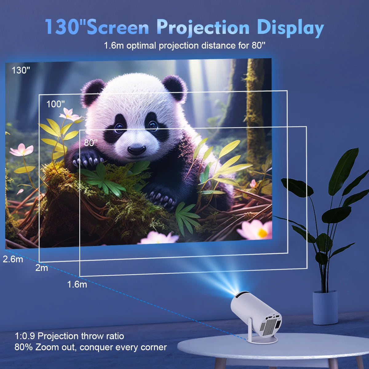 Proiettore Magcubic HY300 Pro 4K LED – Cinema per la casa e l'esterno – Android 11, Dual WiFi6, BT 5.0, 260 lumen ANSI, 1080P