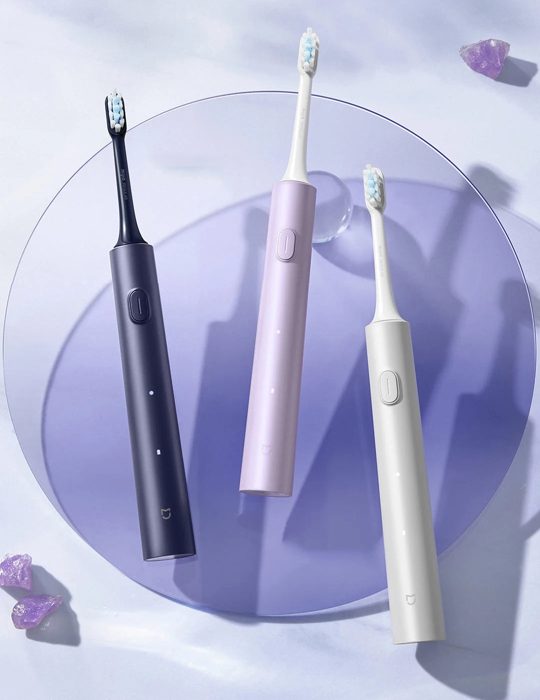 XIAOMI MIJIA T302 Spazzolino Elettrico Sonico, 4 Testine, IPX8 Impermeabile, Ricarica Wireless a 360°, 4 Modalità di Pulizia, 3 Colori Disponibili