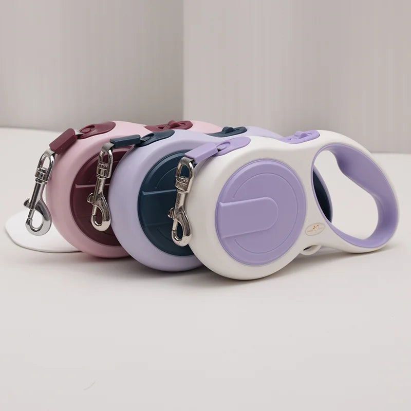 Guinzaglio retrattile per cani – 5 m in nylon resistente, collare automatico durevole per cani e gatti di piccola, media e grande taglia