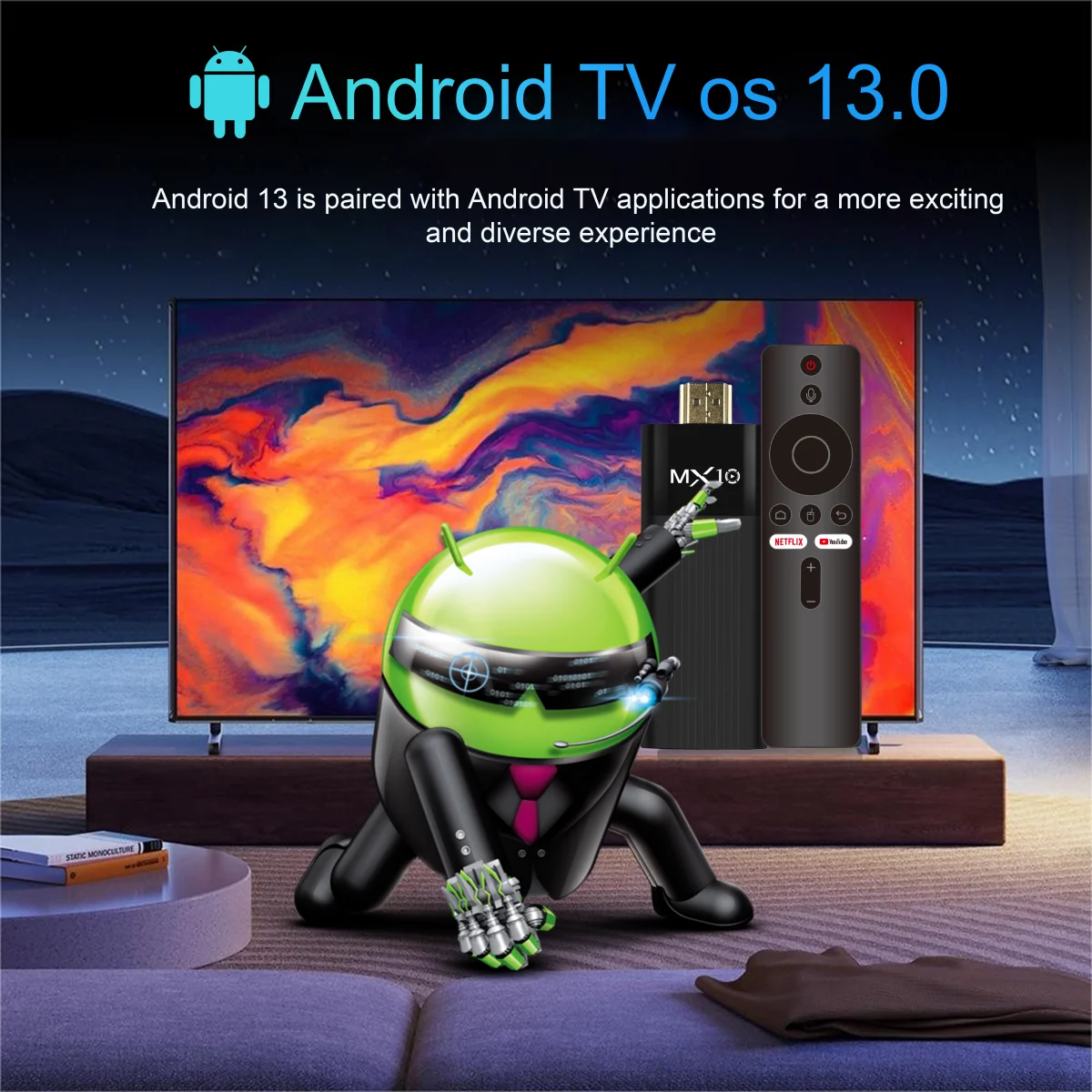 MX10-F3 TV Stick – Android 11 4K con All Winner H313, WiFi Dual-Band 2.4G/5G, 2 GB di RAM, 16 GB di spazio di archiviazione, alternativa TV Box a Fire Stick