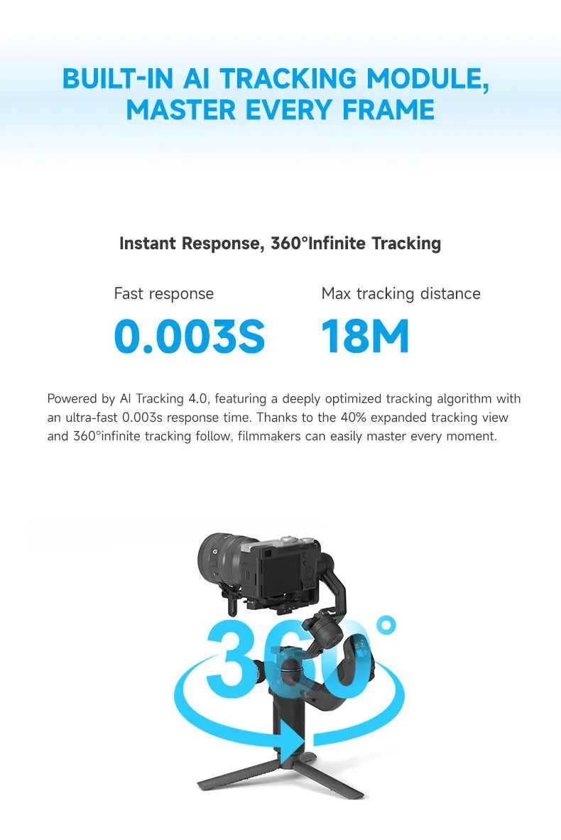 FeiyuTech Stabilizer Mini – Gimbal per smartphone a 3 assi con tracciamento AI, modulo intelligente integrato per fotocamere Mini 3 e Mini 3 Pro