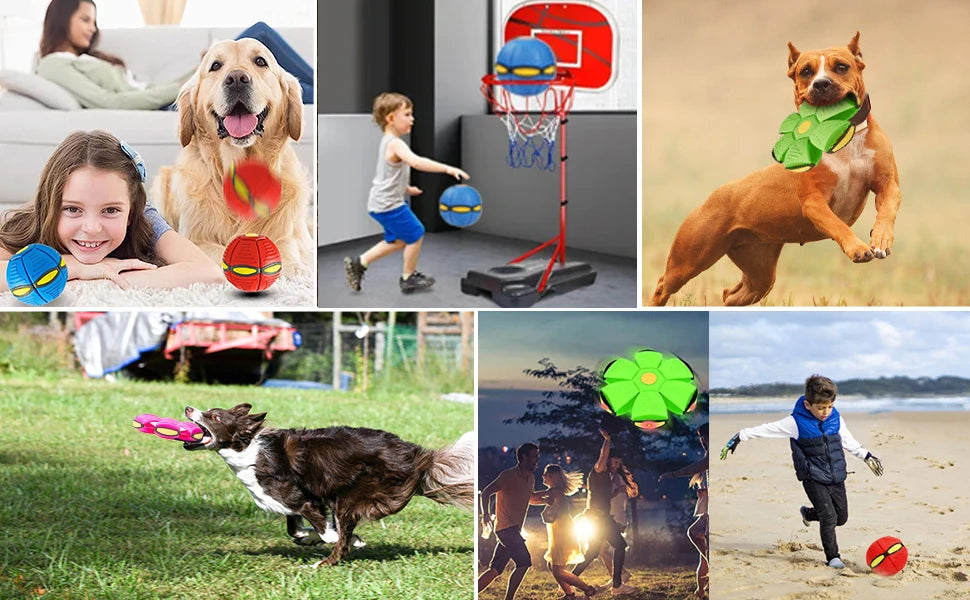 Transformable Flying Ball Magic Ventilation Toy for Kids, Outdoor & Indoor Play, Parent-Child Fun, Elastic Pet Toy