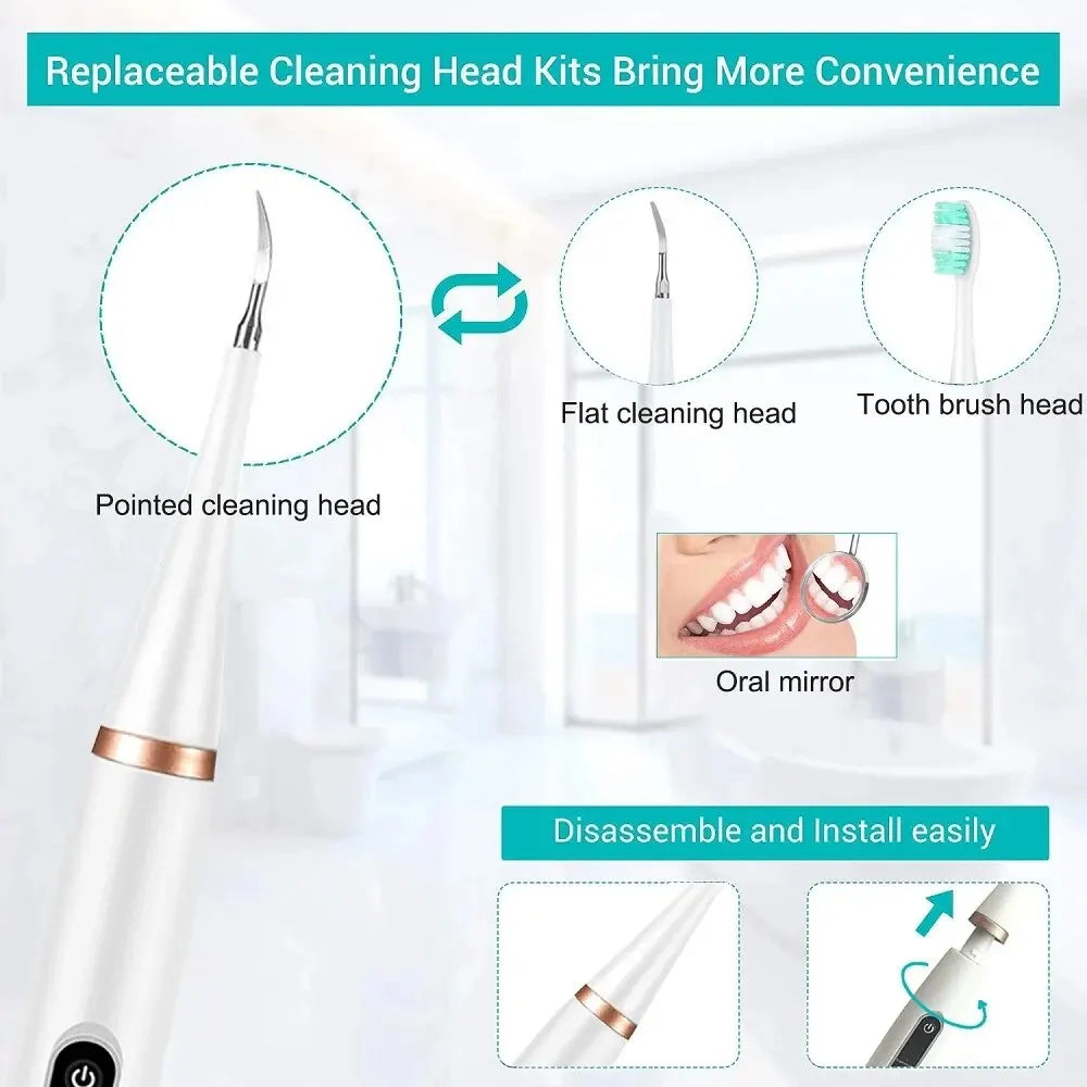 Kit Igiene Orale Sonico 2 in 1, Ablatore e Spazzolino Elettrico per Pulizia Profonda - Rimozione di Tartaro, Placca e Macchie
