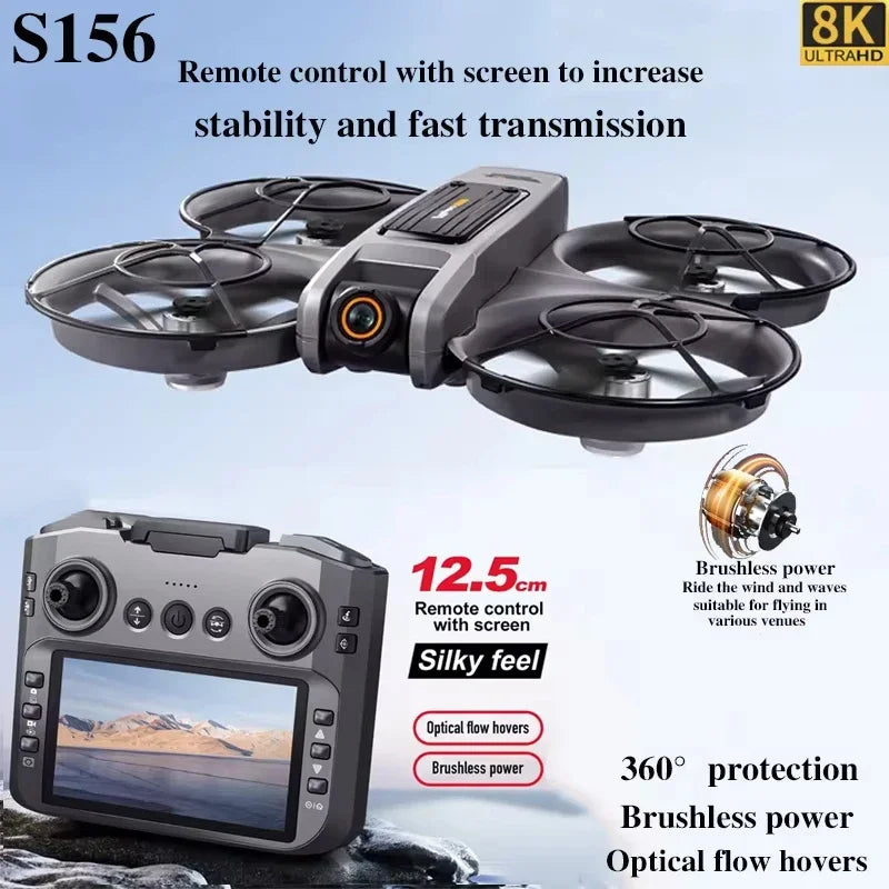 Drone Xiaomi S156 – Telecamera professionale 8K, FPV WiFi 5G, telecomando con schermo, quadricottero per evitare gli ostacoli