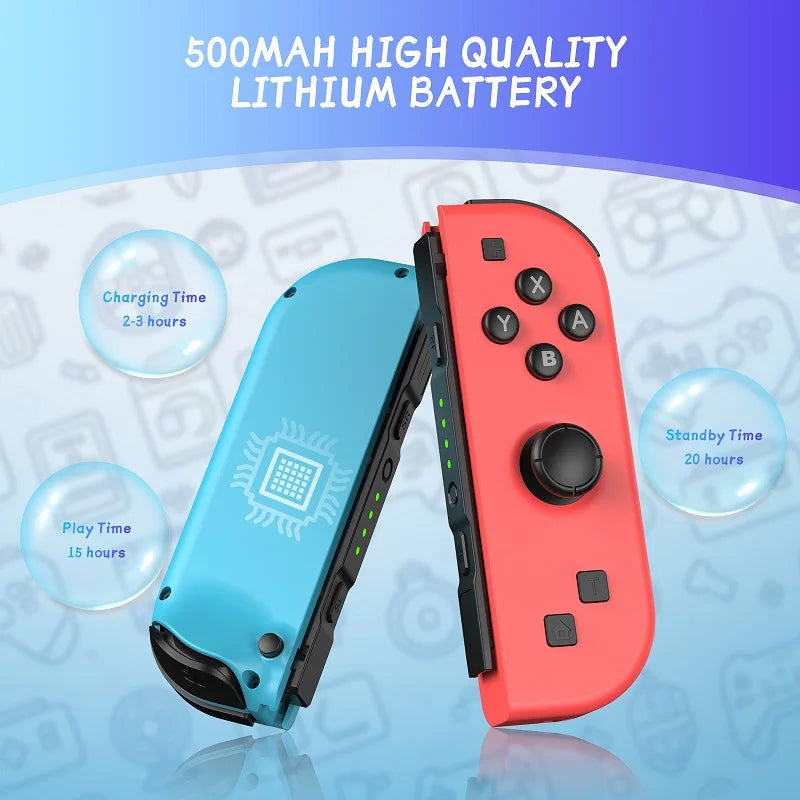 Controller NS Joycons – Gamepad wireless Bluetooth per Switch, vibrazione, turbo, riattivazione, impugnatura da gioco e controllo joystick