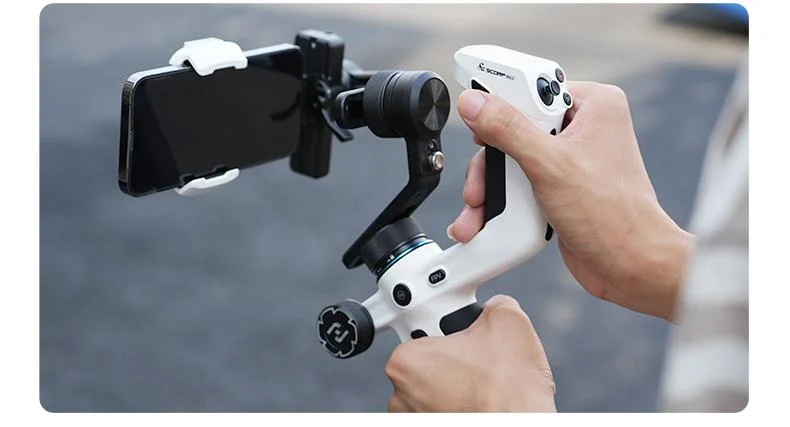 FeiyuTech SCORP Mini 2 – Kit Gimbal, Stabilizzatore a 3 assi per fotocamere mirrorless, smartphone, action cam, con tracciamento AI, luce di riempimento magnetica, carico massimo 1,2 kg