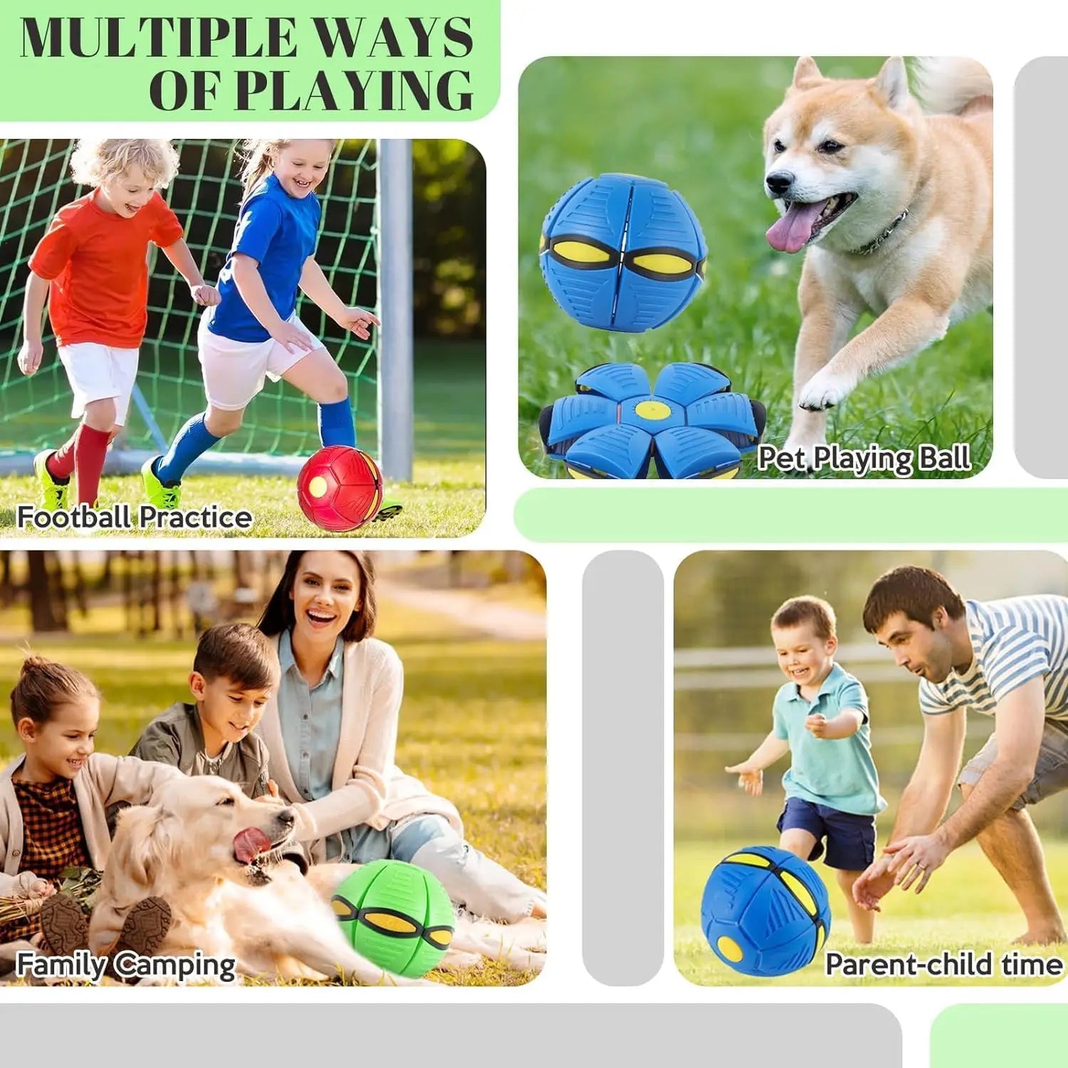 Transformable Flying Ball Magic Ventilation Toy for Kids, Outdoor & Indoor Play, Parent-Child Fun, Elastic Pet Toy