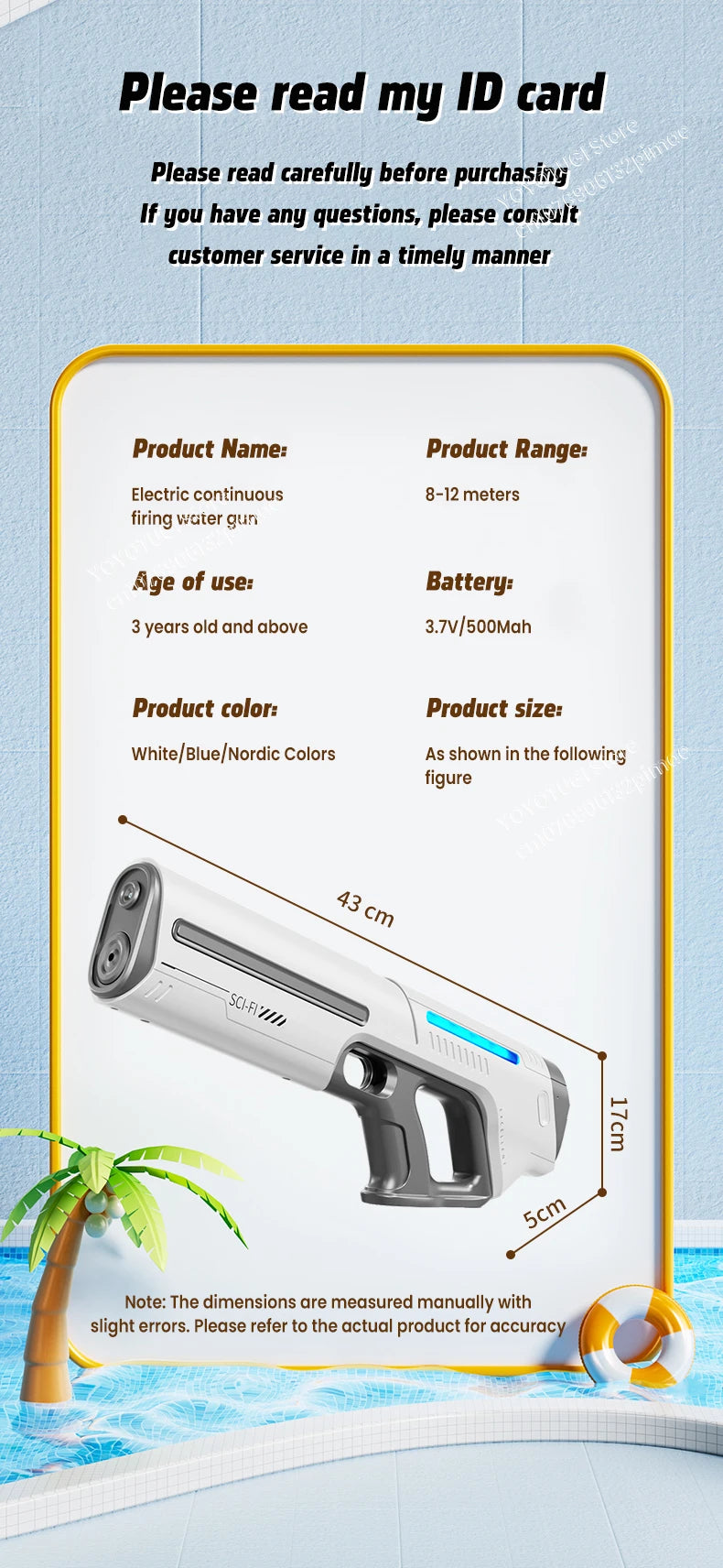 Water Blaster Pro – Pistola ad acqua elettrica completamente automatica con grande capacità e sistema autoassorbente | Giocattolo estivo da esterno per bambini