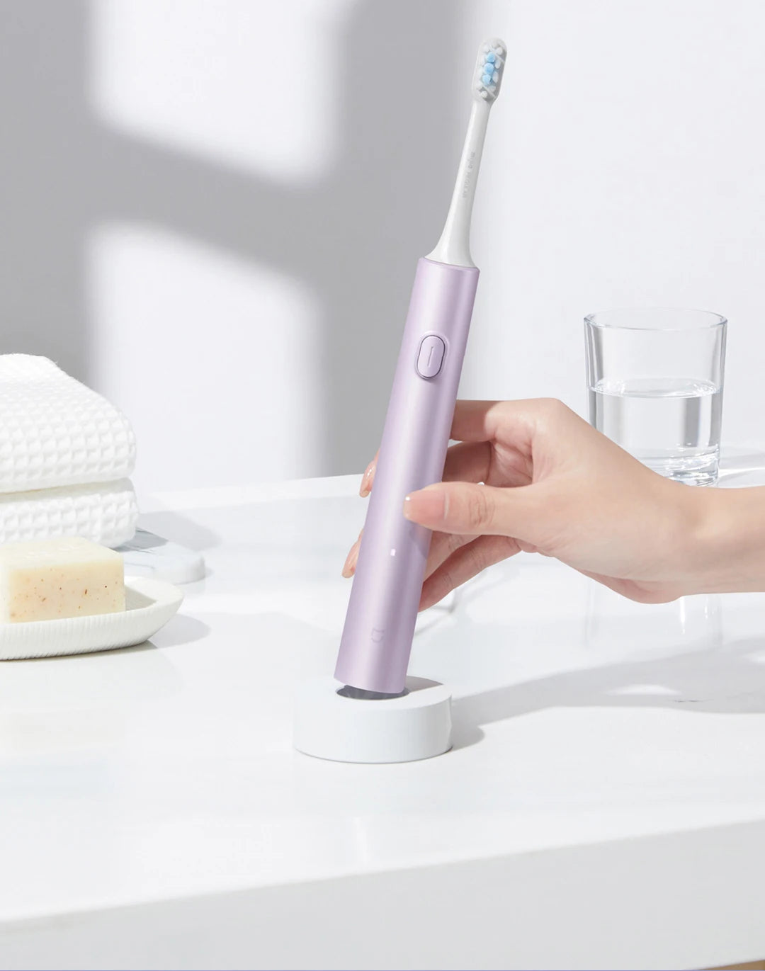 XIAOMI MIJIA T302 Spazzolino Elettrico Sonico, 4 Testine, IPX8 Impermeabile, Ricarica Wireless a 360°, 4 Modalità di Pulizia, 3 Colori Disponibili