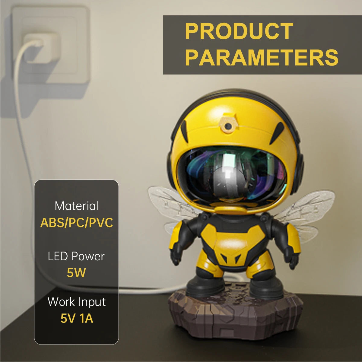 Bee Astronaut - Proiettore di stelle con effetti nebulosi, lampada da soffitto a LED per bambini con telecomando e timer